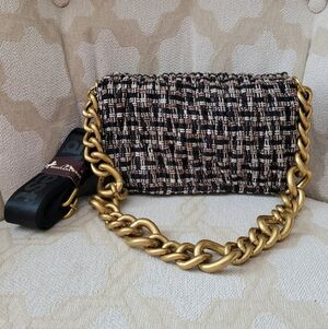 NWT MONTANA WEST CLASSIC TWEED PURSE BAG CLUTCH CONVERTIBLE CROSSBODY CHAIN